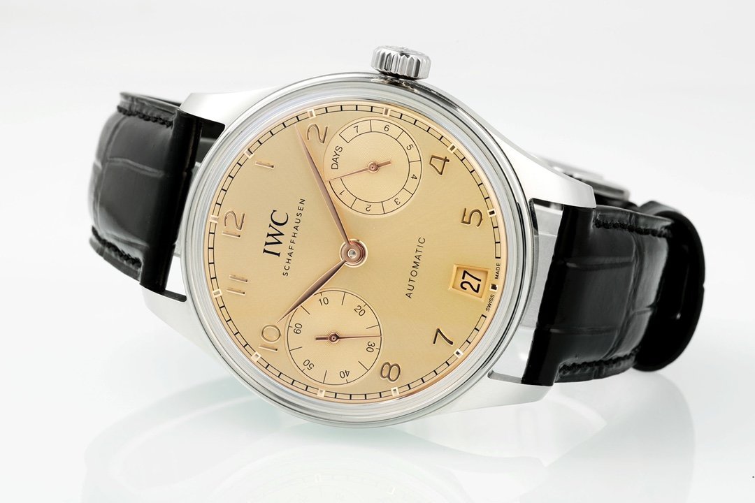 IWC Portugieser IW501705 Beige Dial Leather Strap Best Clone APSF 42mm - 图片 5