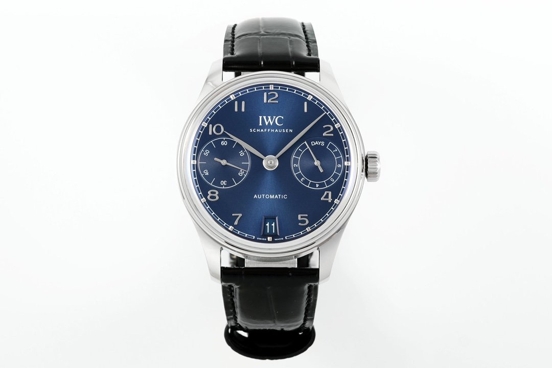 IWC Portugieser IW501704 Automatic Blue Dial Black Leather Strap Best Replica APSF 42mm