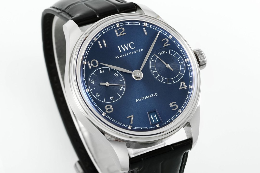 IWC Portugieser IW501704 Automatic Blue Dial Black Leather Strap Best Replica APSF 42mm - 图片 2
