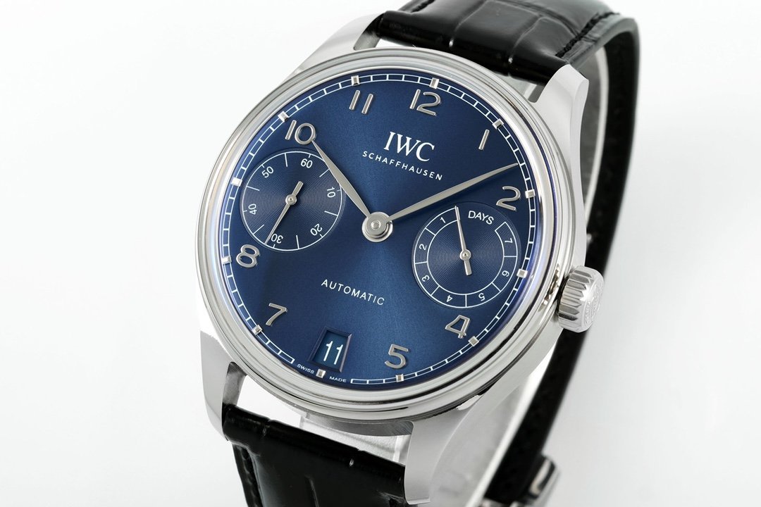 IWC Portugieser IW501704 Automatic Blue Dial Black Leather Strap Best Replica APSF 42mm - 图片 3