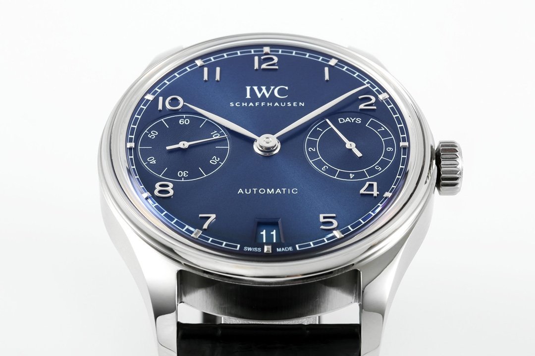 IWC Portugieser IW501704 Automatic Blue Dial Black Leather Strap Best Replica APSF 42mm - 图片 4
