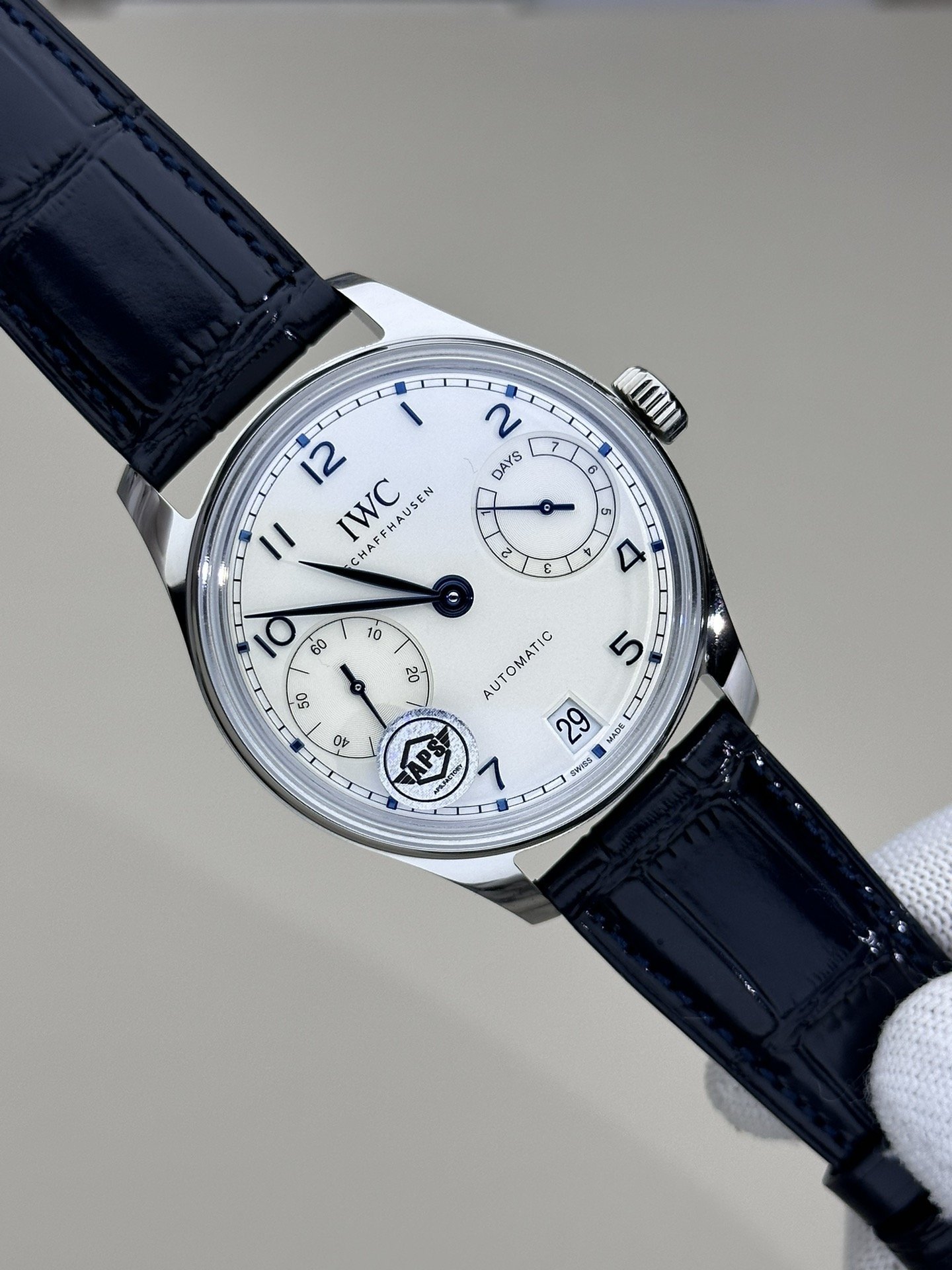 IWC Portugieser IW501702 Silver Dial Blue Arabic Numerals Leather Strap Best Copy APSF 42mm - 图片 2