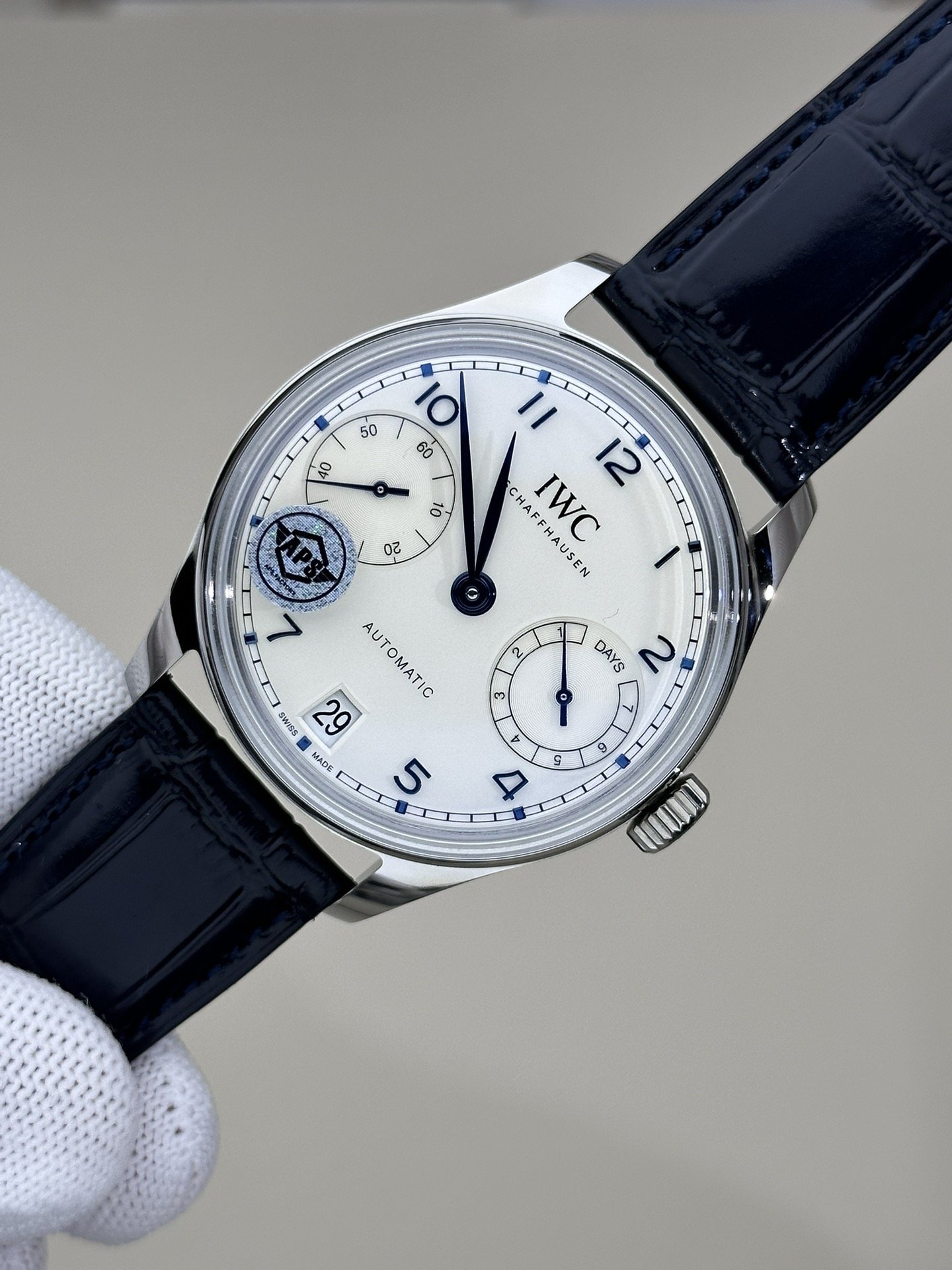 IWC Portugieser IW501702 Silver Dial Blue Arabic Numerals Leather Strap Best Copy APSF 42mm - 图片 3