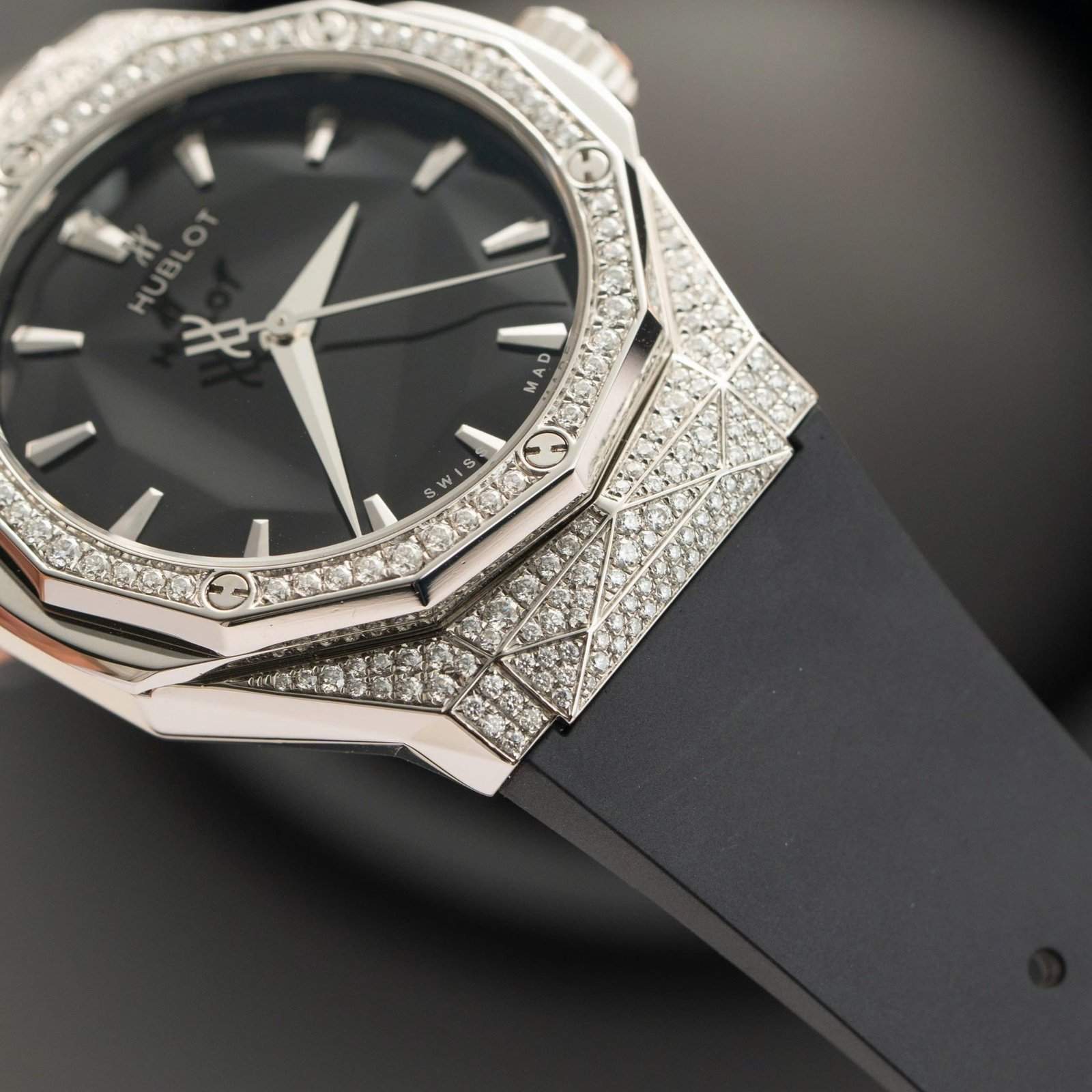 Hublot Classic Fusion Orlinski Titanium Pavé Black Dial Custom Full Moissanite 1:1 Copy 40mm - 图片 6