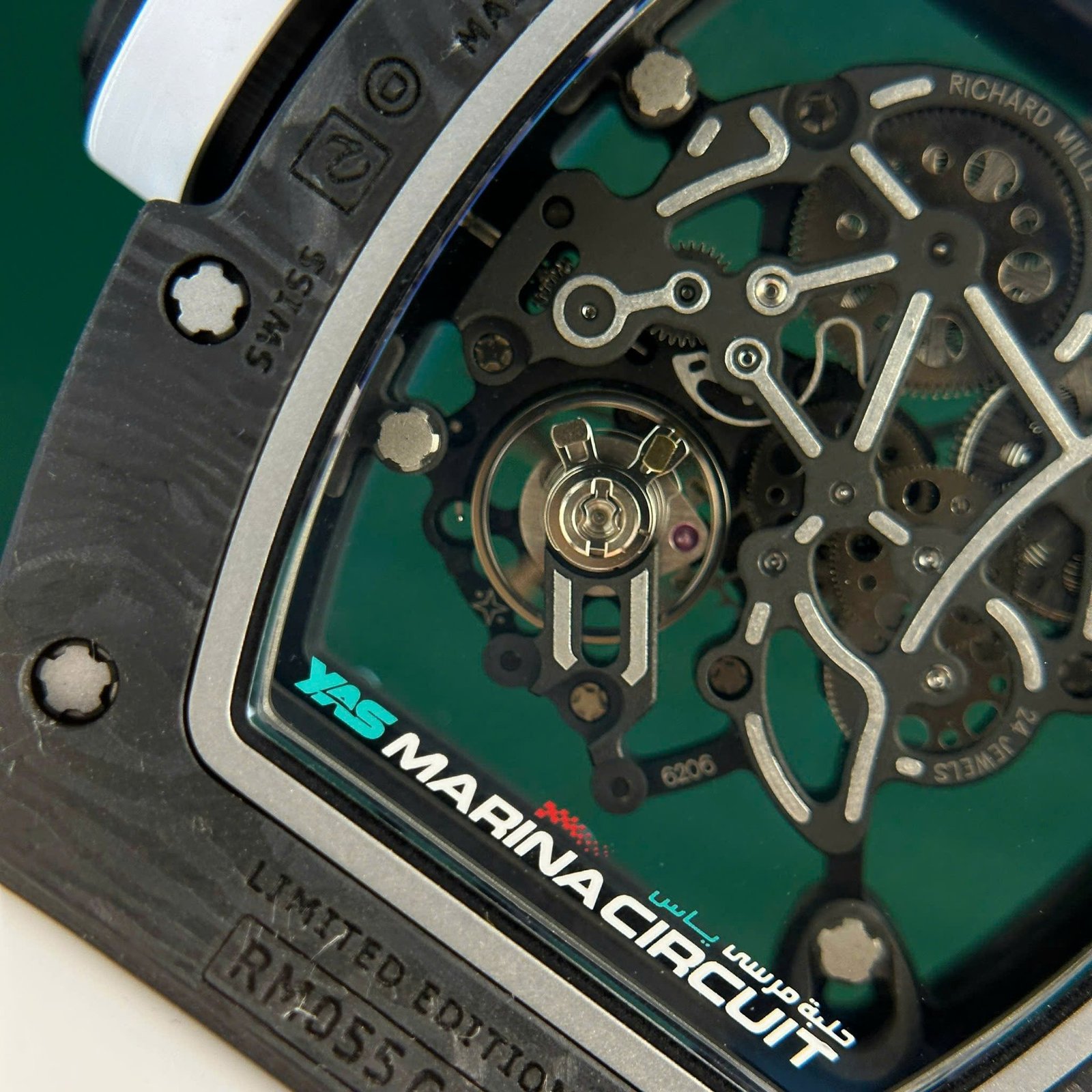 Richard Mille RM055 Yas Marina Circuit Carbon TPT White Rubber Strap 1:1 Super Clone ZF 42.7mm - 图片 12