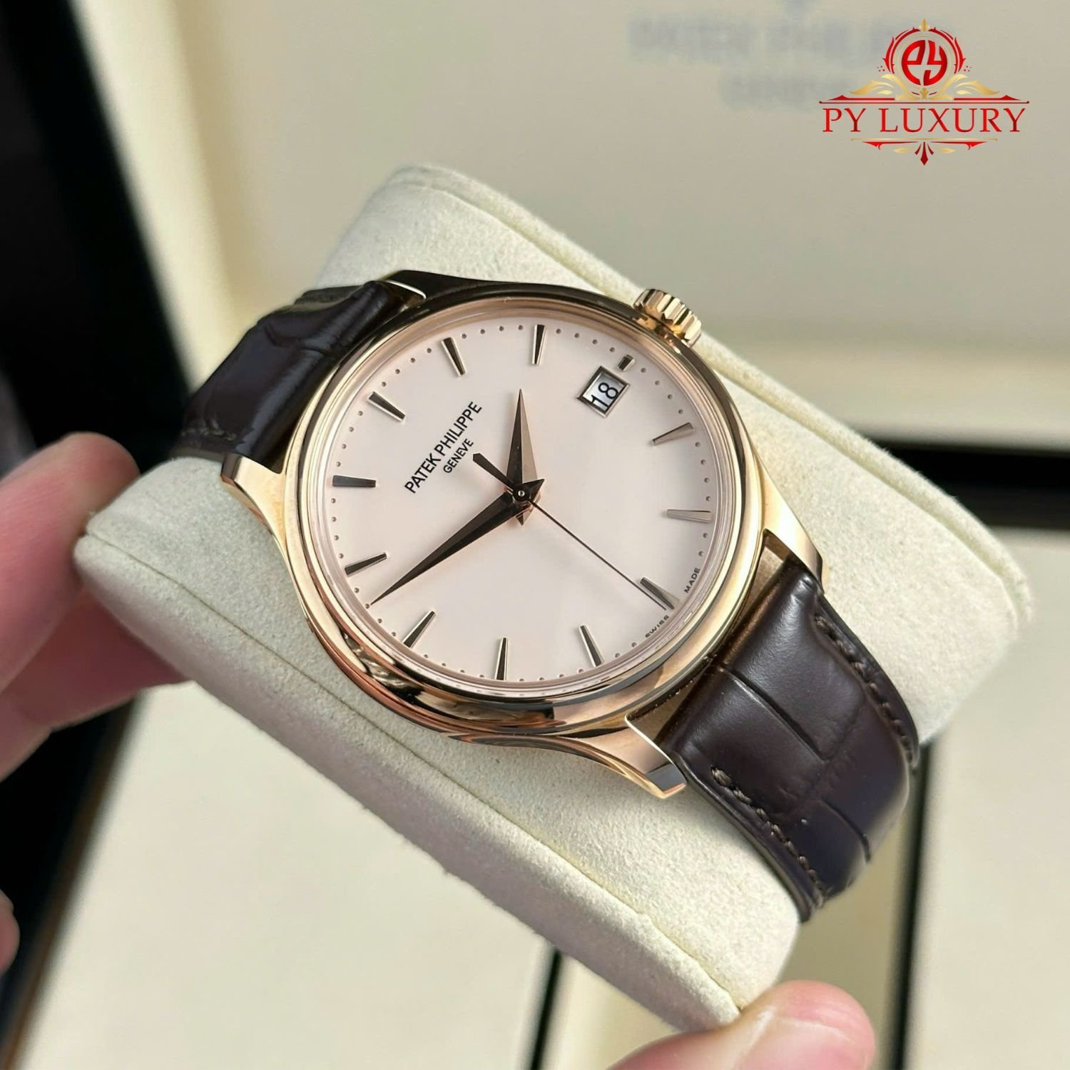 Patek Philippe Calatrava 5227R-001 Rose Gold Leather Strap 1:1 Replica 3KF 39mm - 图片 4
