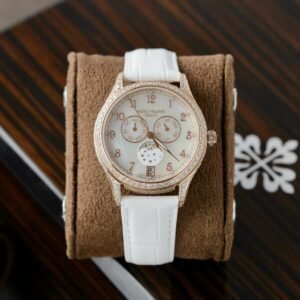 Patek Philippe Complications 4948R-001 Rose Gold White MOP Dial CZ Stones Replica 38mm