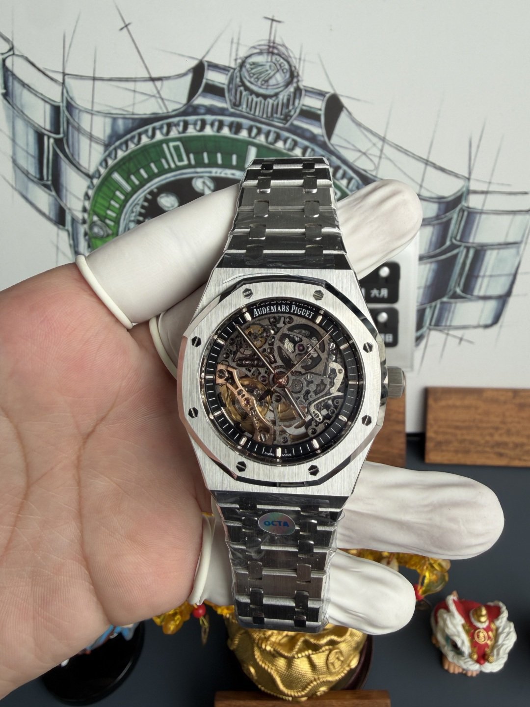 Audemars Piguet Royal Oak 15407ST Openworked Skeleton Dial 1:1 Best Replica OCTA 41mm (Free Sprung)