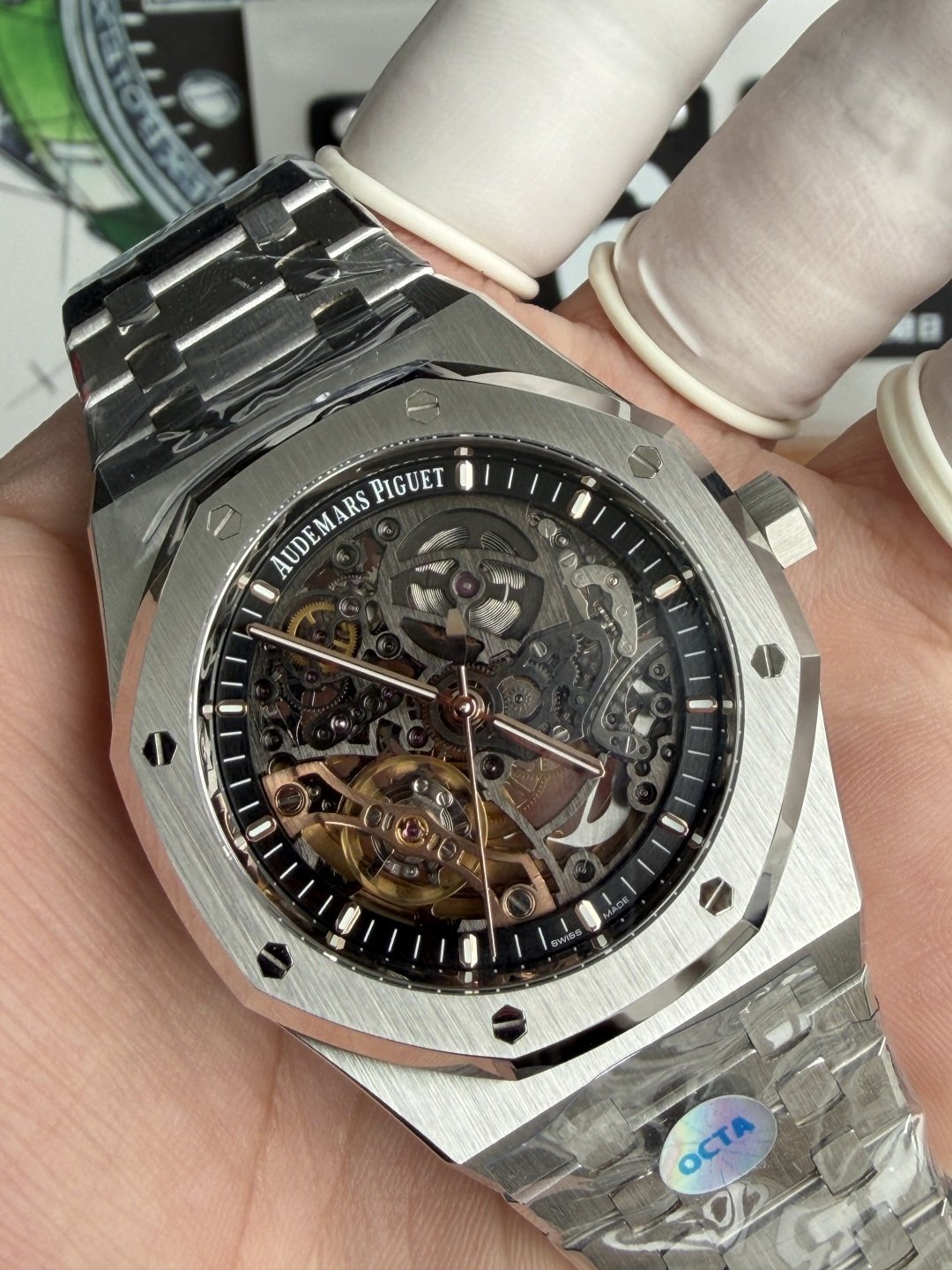 Audemars Piguet Royal Oak 15407ST Openworked Skeleton Dial 1:1 Best Replica OCTA 41mm (Free Sprung) - 图片 4