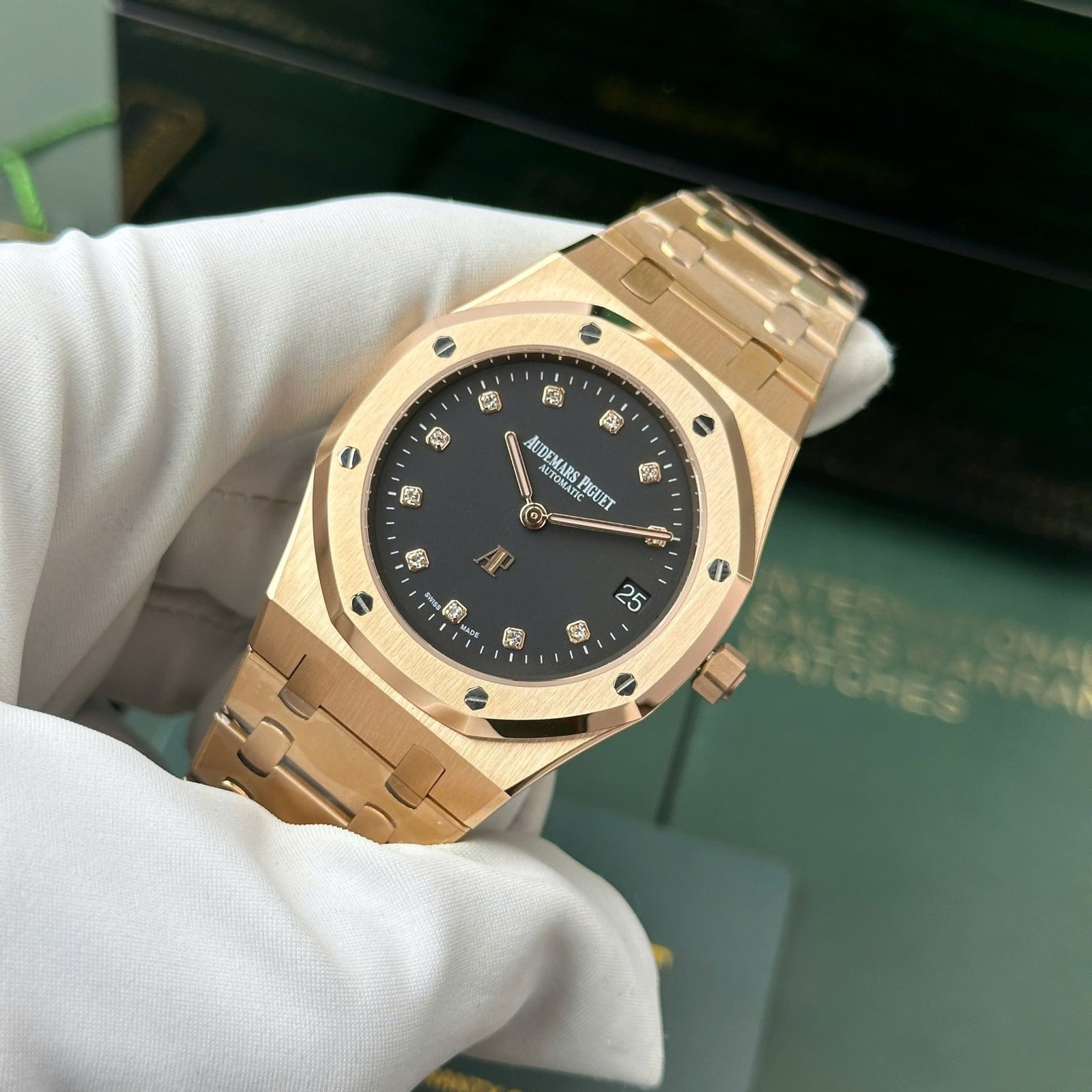 Audemars Piguet Royal Oak Jumbo Extra Thin 15207OR Rose Gold Black Dial Replica IPF 39mm - 图片 3