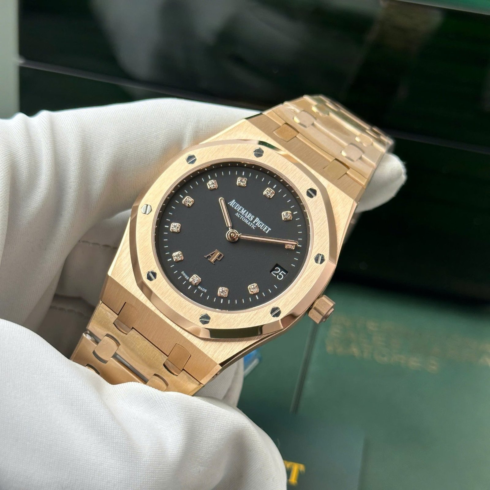 Audemars Piguet Royal Oak Jumbo Extra Thin 15207OR Rose Gold Black Dial Replica IPF 39mm - 图片 5