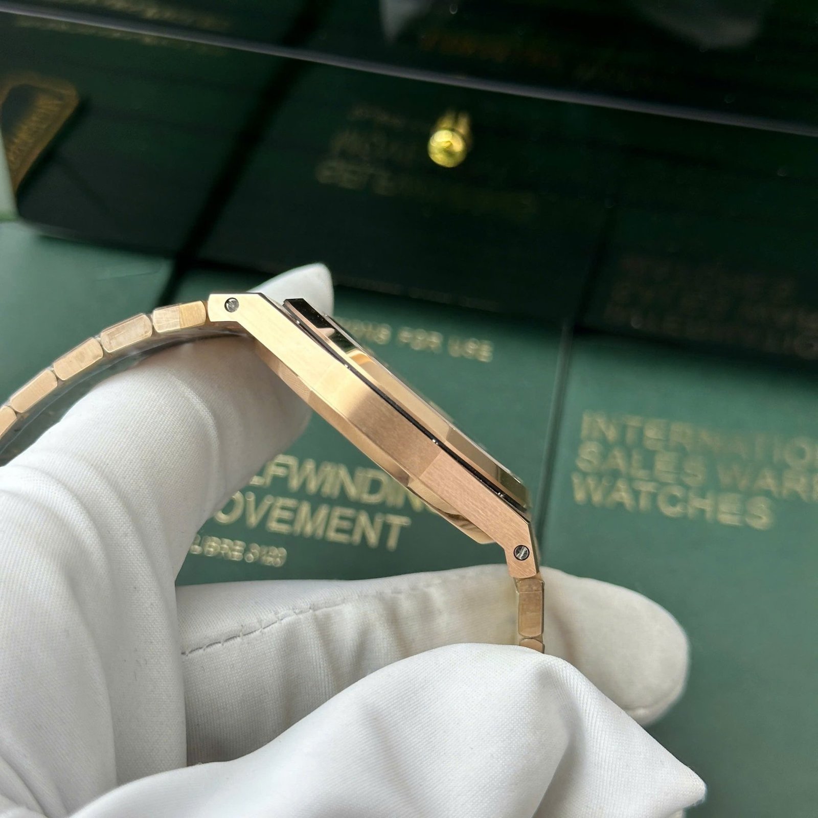 Audemars Piguet Royal Oak Jumbo Extra Thin 15207OR Rose Gold Black Dial Replica IPF 39mm - 图片 6
