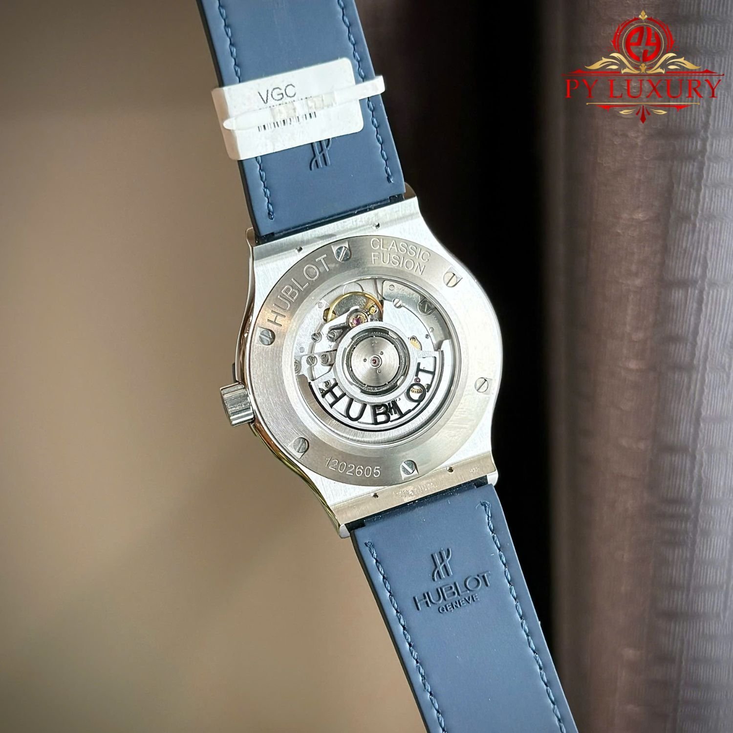 Hublot Classic Fusion Titanium Blue Custom Ruby & Sapphire Bezel Leather Strap Best Replica 42mm - 图片 7