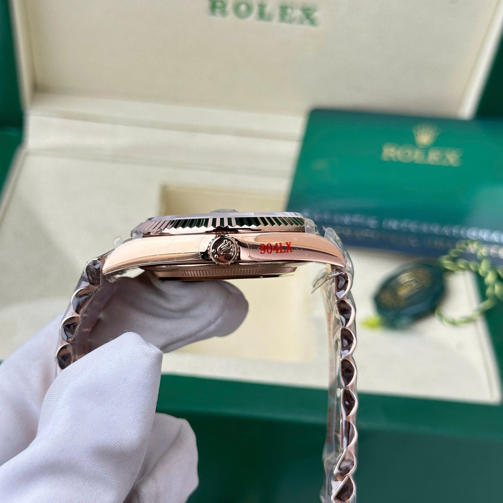 Rolex Day-Date 228235-0003 Chocolate Diamond-set Dial Rose Gold 186g Best Replica Q Factory 40mm - 图片 7