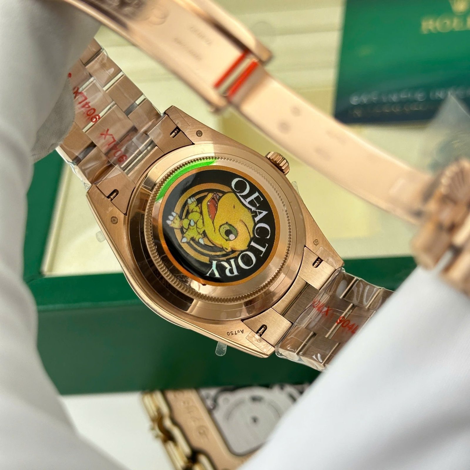Rolex Day-Date 228235-0003 Chocolate Diamond-set Dial Rose Gold 186g Best Replica Q Factory 40mm - 图片 8
