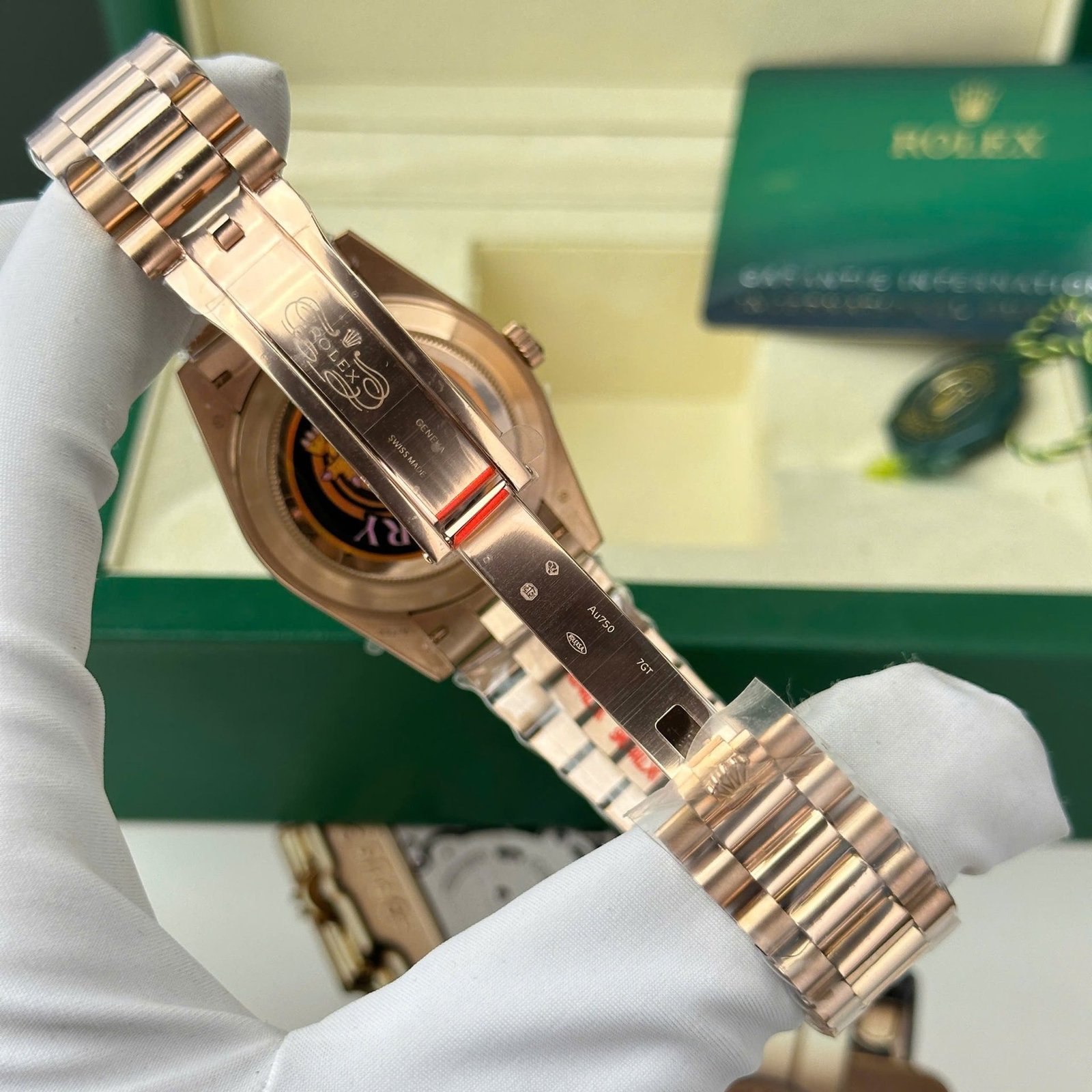 Rolex Day-Date 228235-0003 Chocolate Diamond-set Dial Rose Gold 186g Best Replica Q Factory 40mm - 图片 9