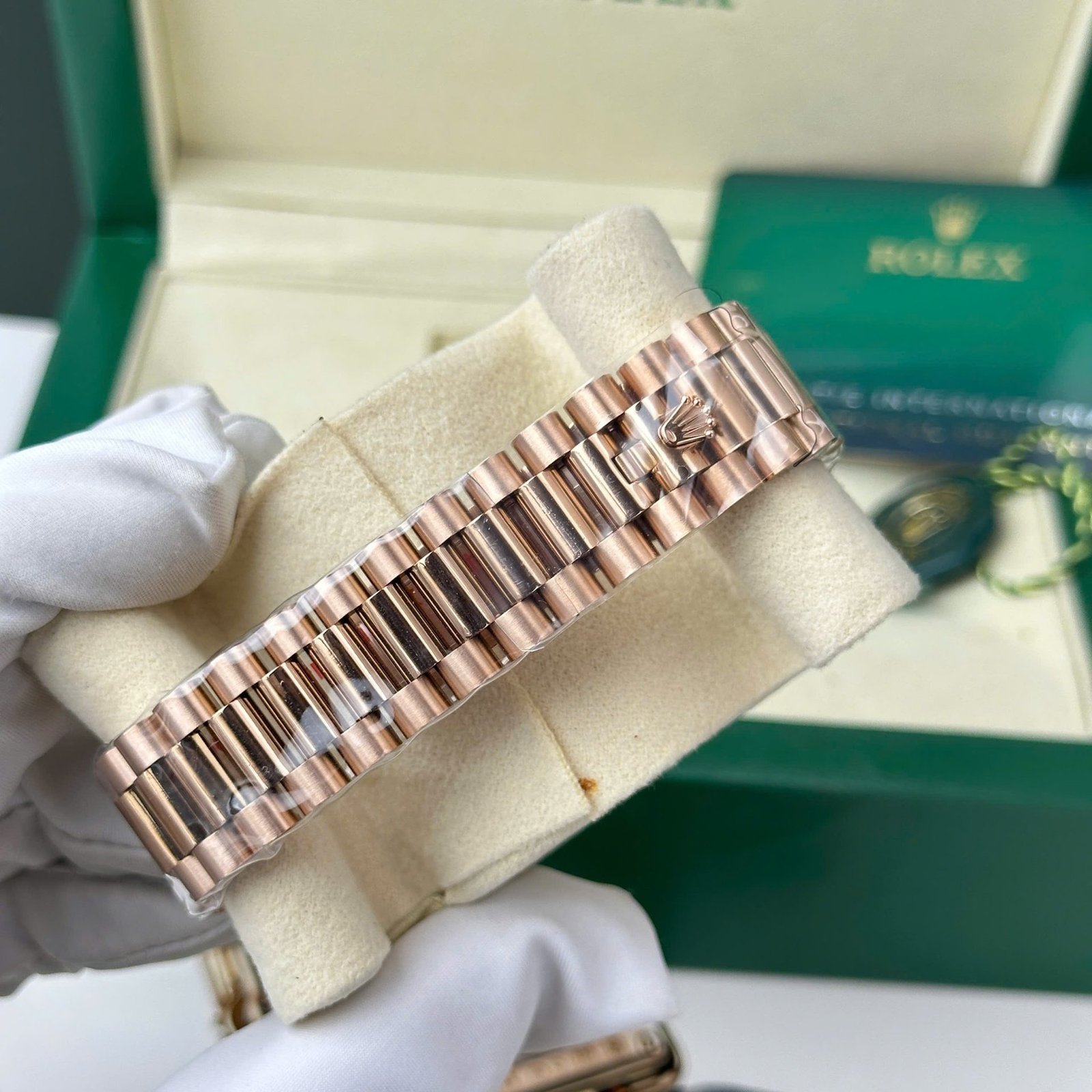 Rolex Day-Date 228235-0003 Chocolate Diamond-set Dial Rose Gold 186g Best Replica Q Factory 40mm - 图片 10