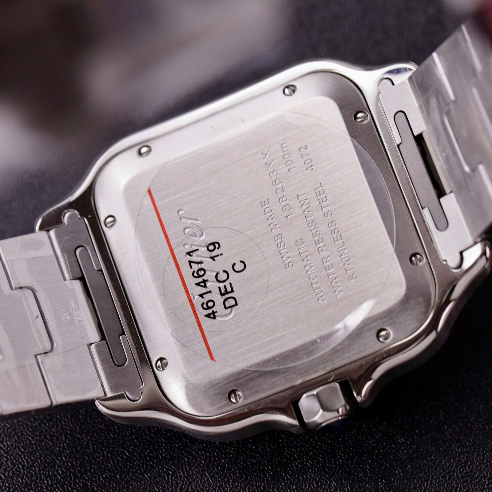 Cartier Santos Green Dial Large Model Custom Moissanite Bezel Best Clone BVF 39.8mm - 图片 9