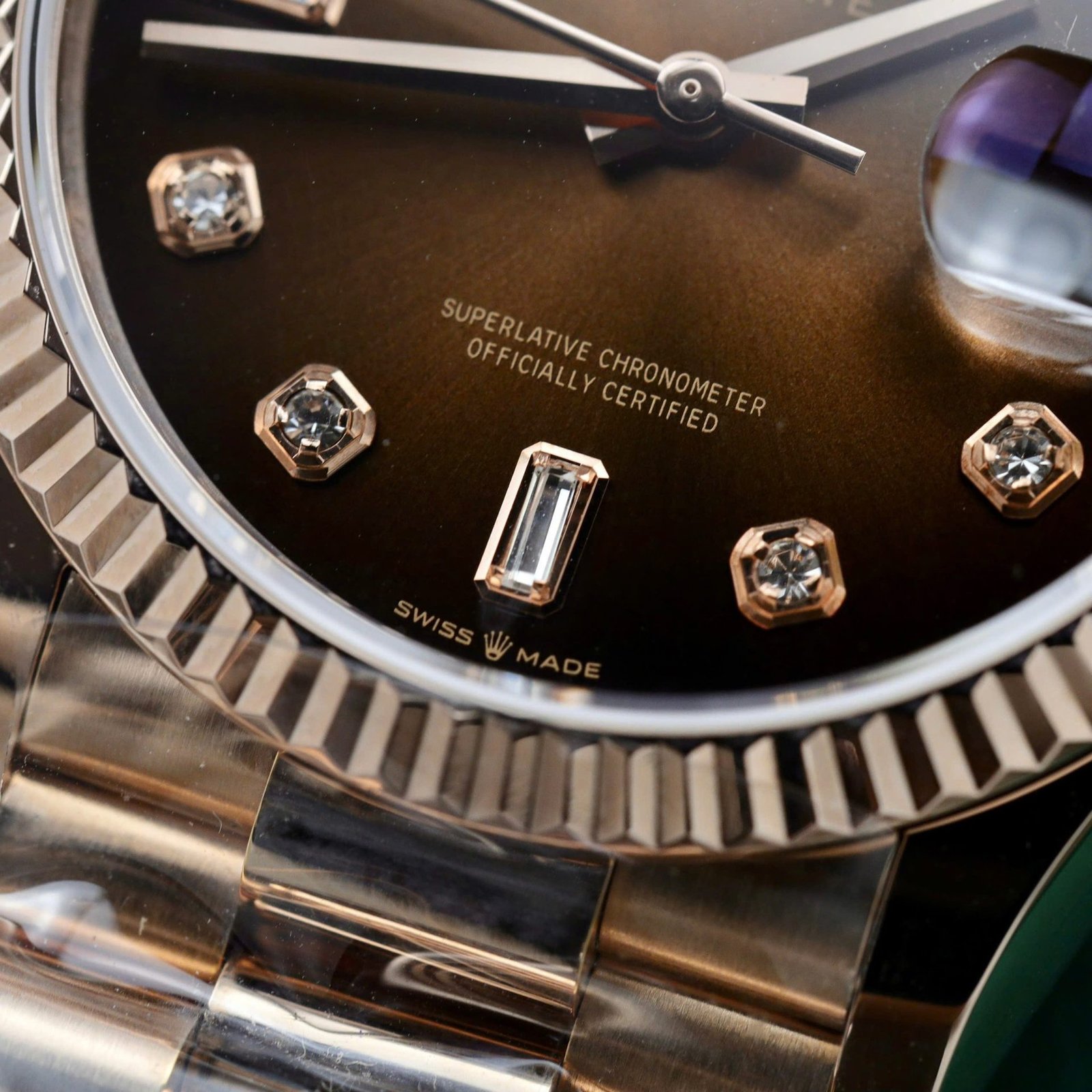 Rolex Day-Date 128235-0037 Brown Ombré Diamond-set Dial 18K Gold Wrapped 1:1 Replica 36mm - 图片 5