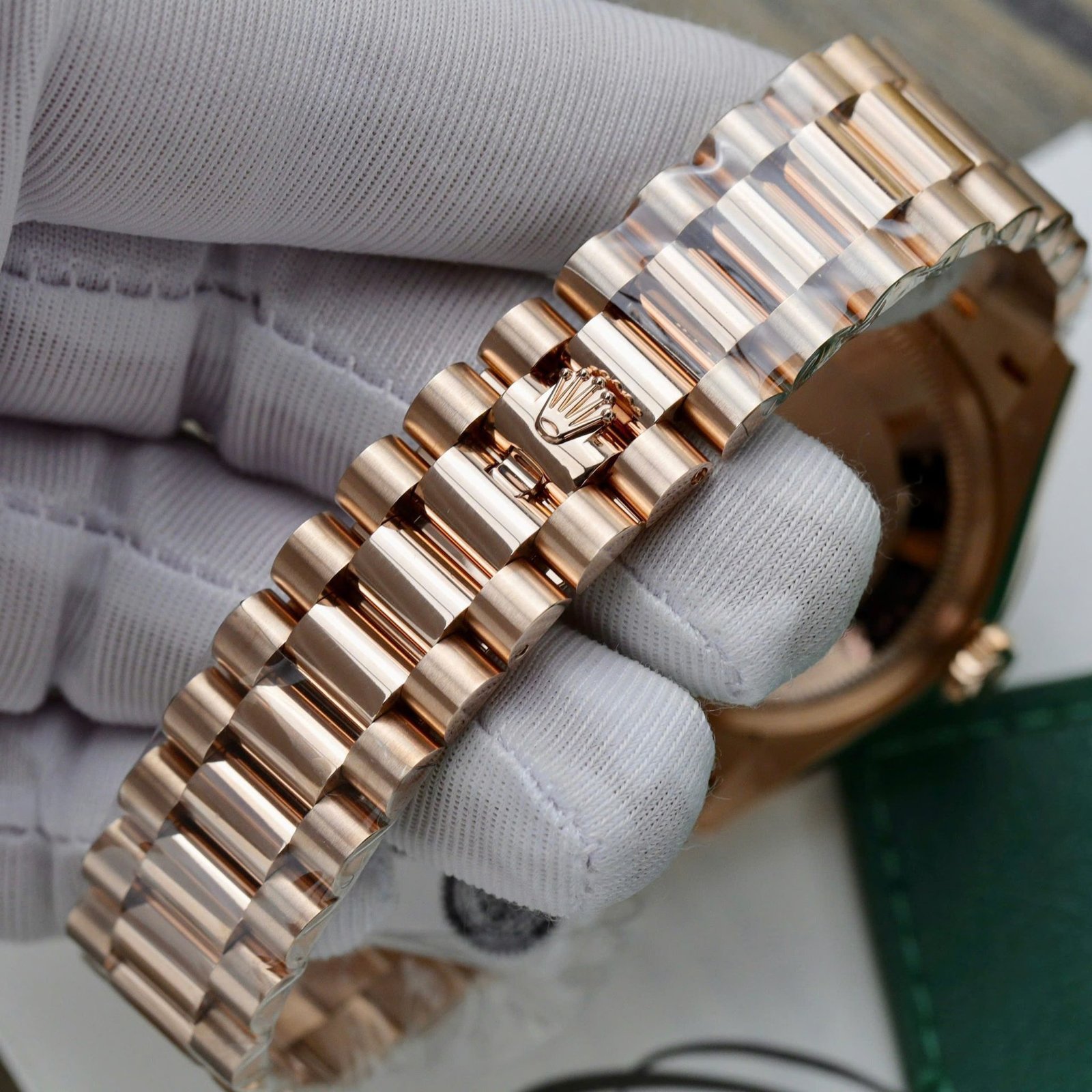 Rolex Day-Date 128235-0037 Brown Ombré Diamond-set Dial 18K Gold Wrapped 1:1 Replica 36mm - 图片 9