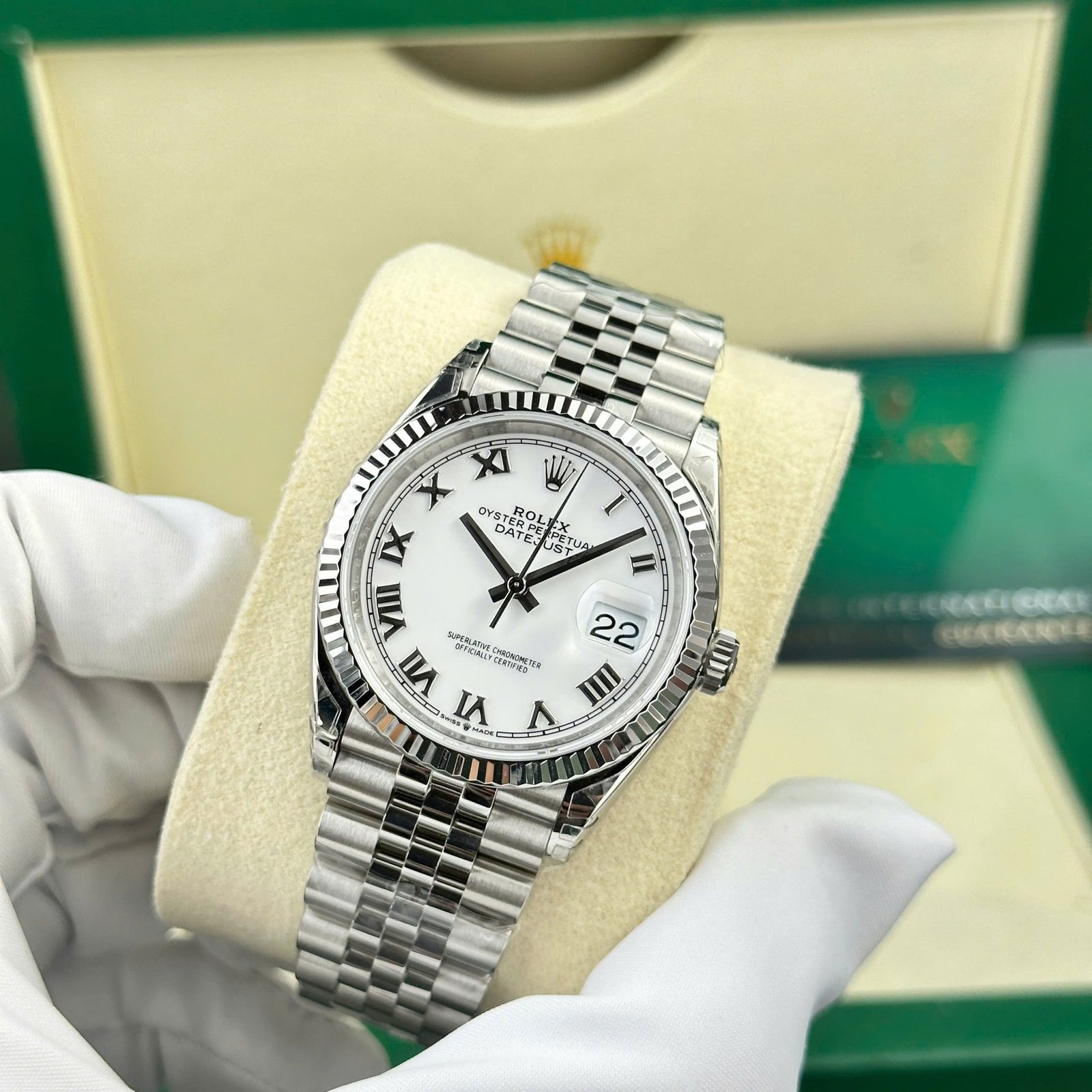 Rolex Datejust 126234-0025 White Roman Index Dial Jubilee 1:1 Replica VSF 36mm - 图片 2