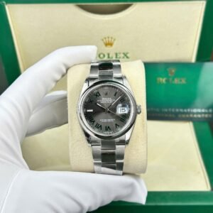 Rolex Datejust 126200-0018 Smooth Bezel Slate Wimbledon Dial Oyster Bracelet Super Clone VSF 36mm
