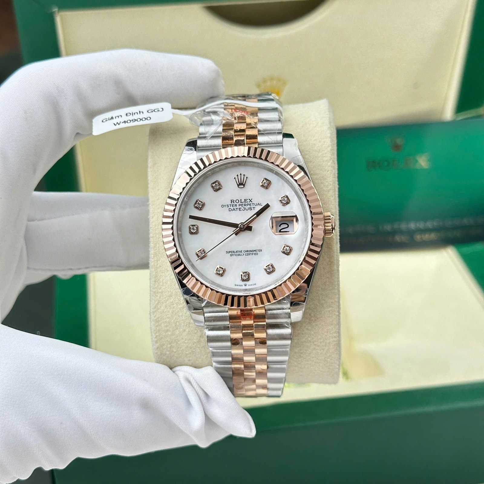 Rolex Datejust 126331 Two Tone 10K Everose Gold Wrapped White MOP Dial Jubilee Best Replica 41mm - 图片 2
