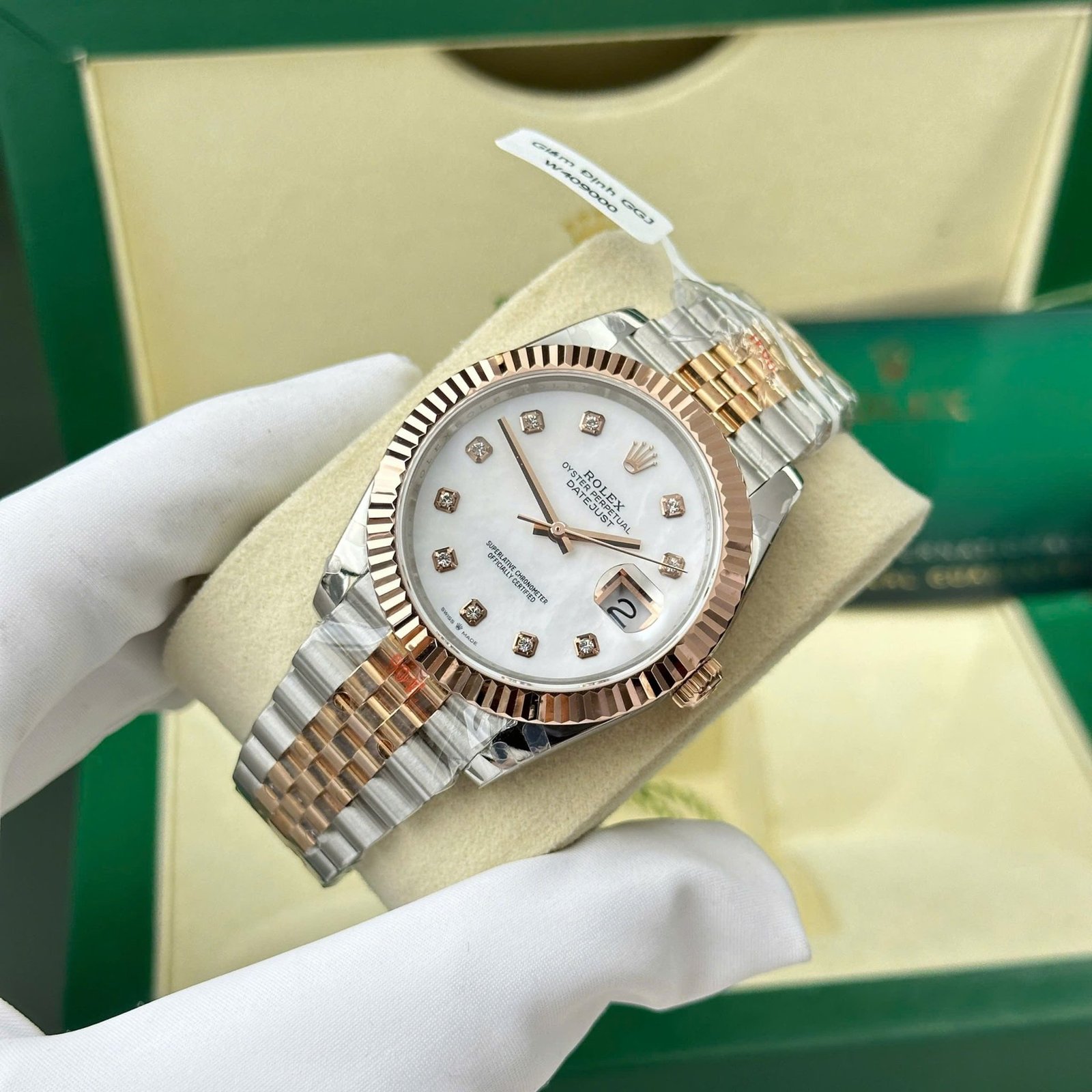 Rolex Datejust 126331 Two Tone 10K Everose Gold Wrapped White MOP Dial Jubilee Best Replica 41mm - 图片 3