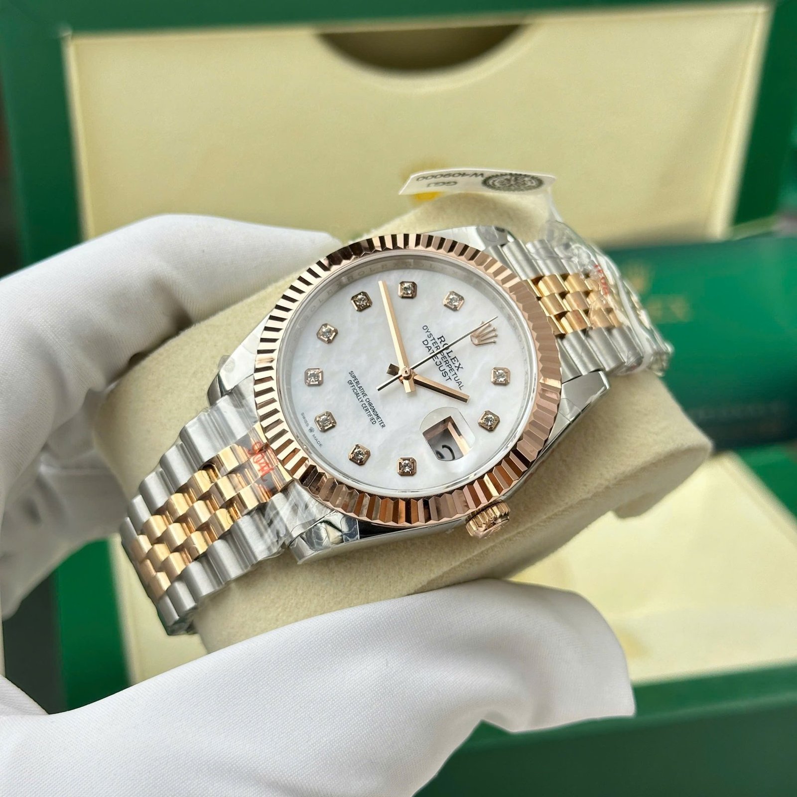 Rolex Datejust 126331 Two Tone 10K Everose Gold Wrapped White MOP Dial Jubilee Best Replica 41mm - 图片 5