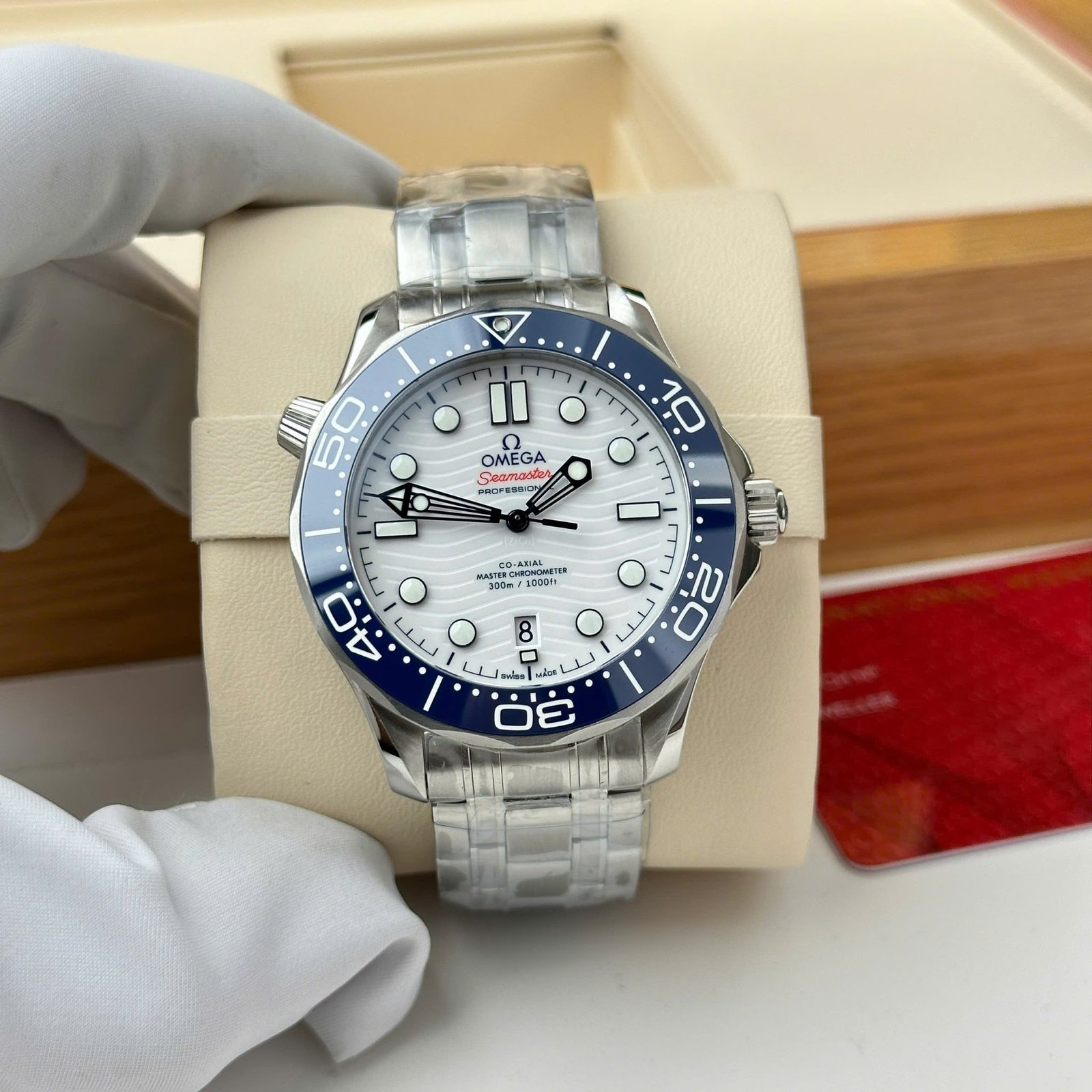 Omega Seamaster Diver 300M Tokyo 2020 White Dial Blue Ceramic Bezel Super Clone 42mm - 图片 2
