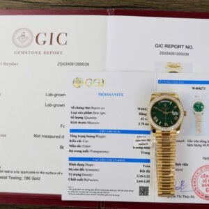 Rolex Day-Date 228348RBR Pastello Green Dial 18k Gold Wrapped Moissanite Bezel 1:1 Replica GMF V3 40mm