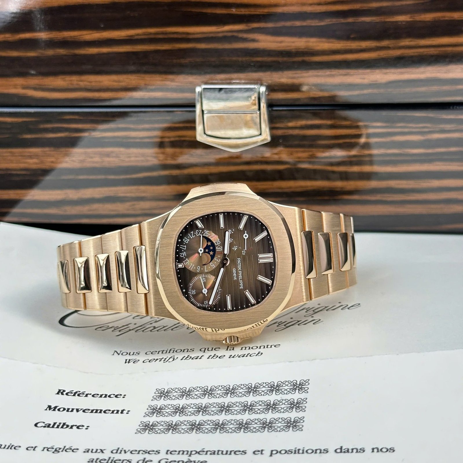 Patek Philippe Nautilus 5712/1R-001 Brown Dial 18K Solid Gold 1:1 CNC Custom Made 40mm - 图片 4