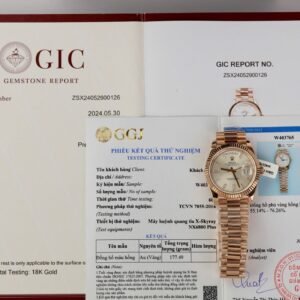 Rolex Day-Date 228235 Sundust Baguette Diamond Dial 18K Rose Gold Wrapped Best Replica V3 GMF 40mm
