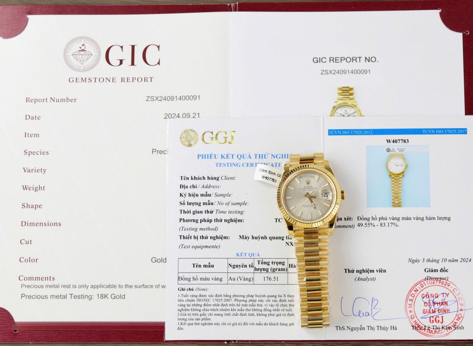 Rolex Day Date 228238-0008 Silver Diagonal Motif Stick Dial 18K Gold Wrapped Best Replica V3 GMF 40mm