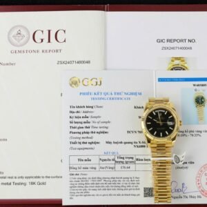Rolex Day-Date 228238-0007 Black Motif Index Dial 18K Gold Wrapped Best Replica V3 GMF 40mm