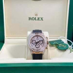 Rolex Daytona 126535TBR-0002 Sundust Diamond-set Dial CZ Stones Bezel & Lugs Oysterflex Super Clone 40mm