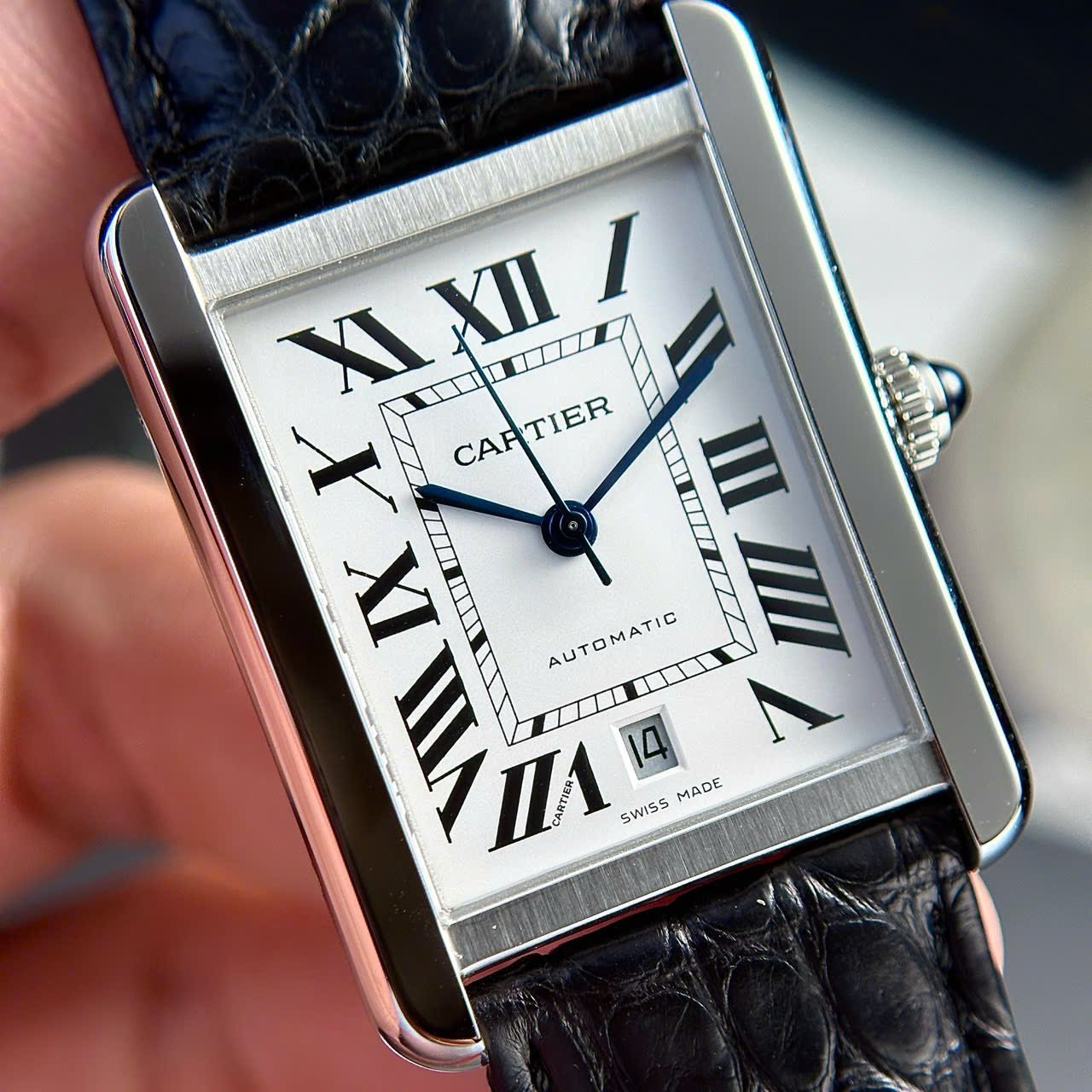 Cartier Tank Solo Extra Large White Dial Leather Strap Best Replica AF 31mm x 41mm - 图片 6