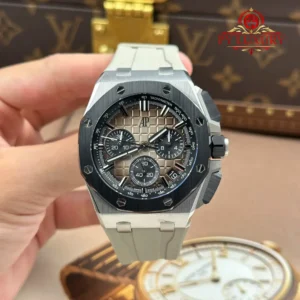 Audemars Piguet Royal Oak Offshore Chronograph 26420SO Smoked Taupe Dial Rubber Strap 1:1 Best Replica DDF 43mm (Free Sprung)