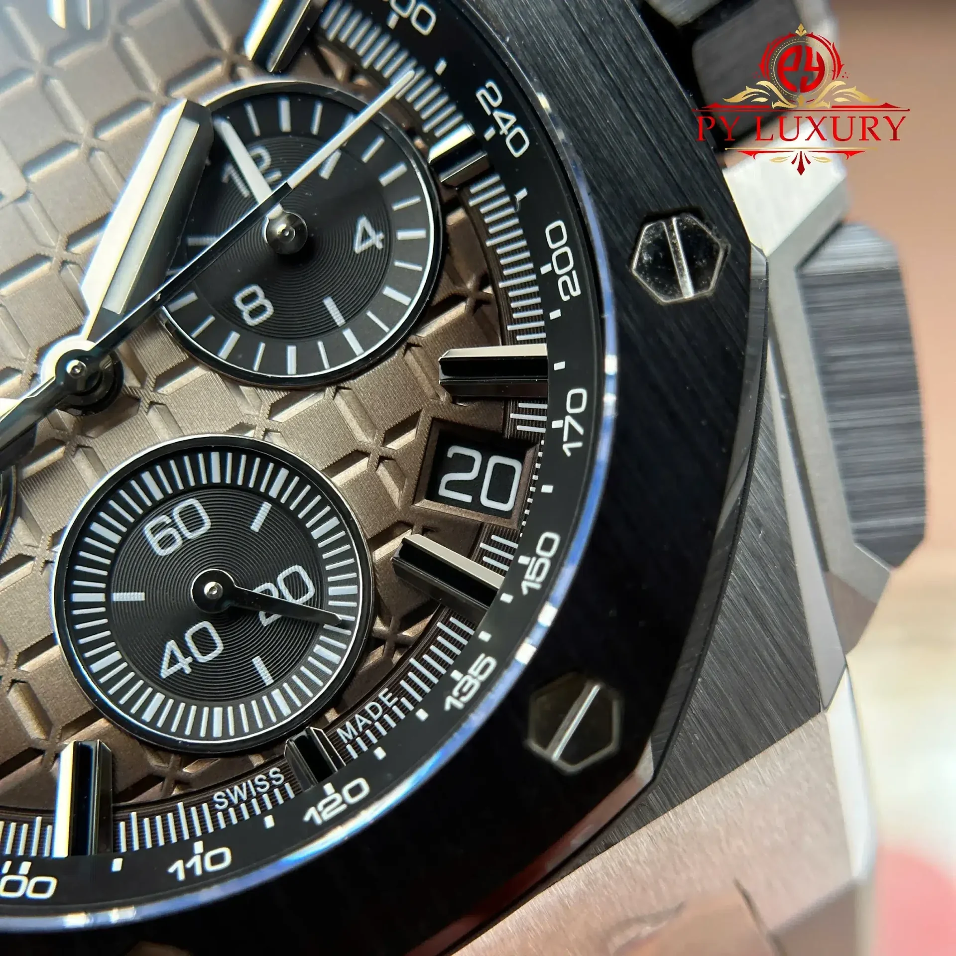 Audemars Piguet Royal Oak Offshore Chronograph 26420SO Smoked Taupe Dial Rubber Strap 1:1 Best Replica DDF 43mm (Free Sprung) - 图片 7