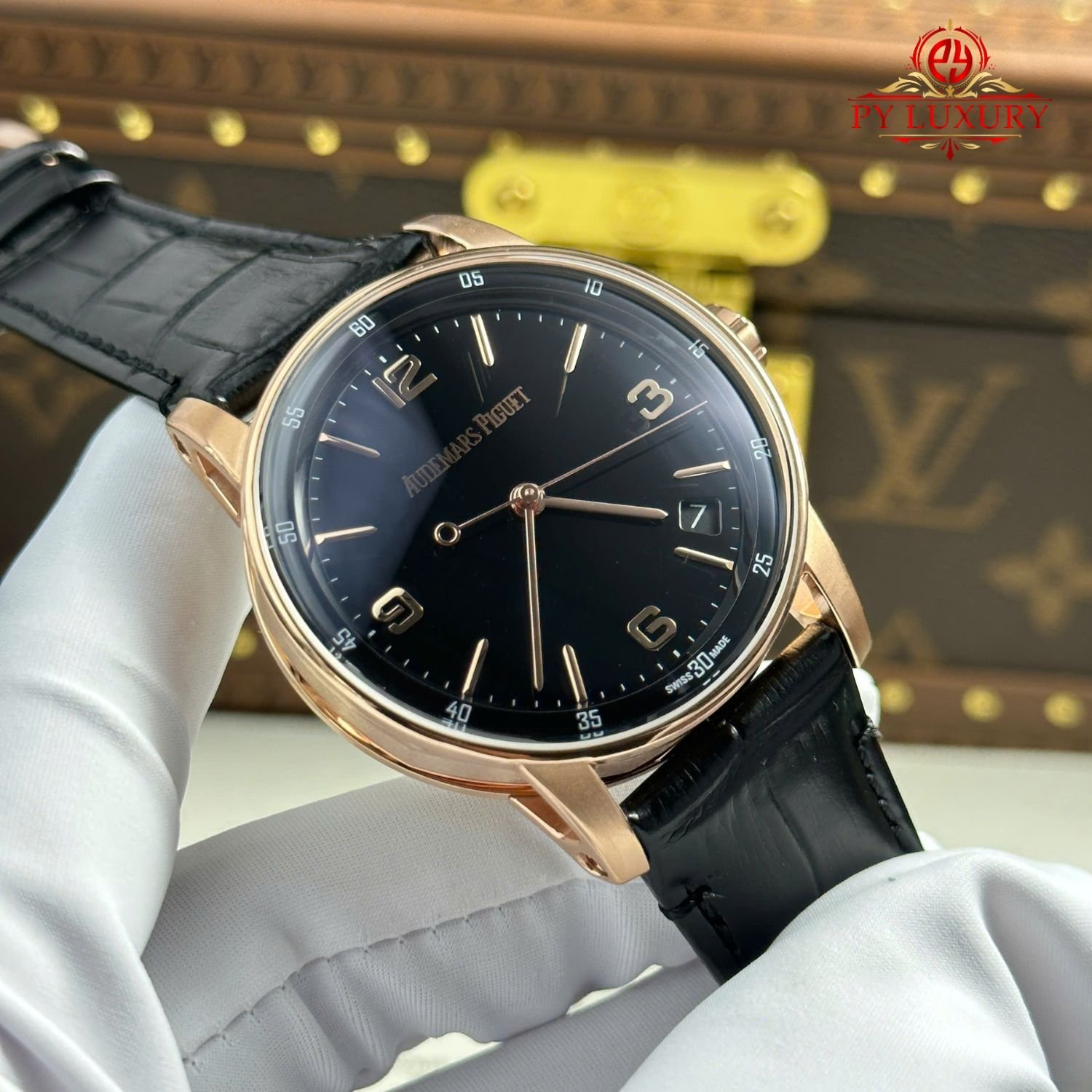 Audemars Piguet Code 11.59 Automatic 15210OR Black Dial Leather Strap 1:1 Best Replica APSF 41mm - 图片 4