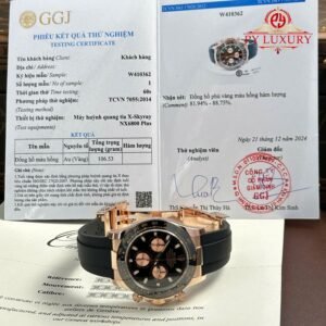 Rolex Daytona 116515LN Black Dial 18K Rose Gold Wrapped Oysterflex 1:1 Best Replica 40mm