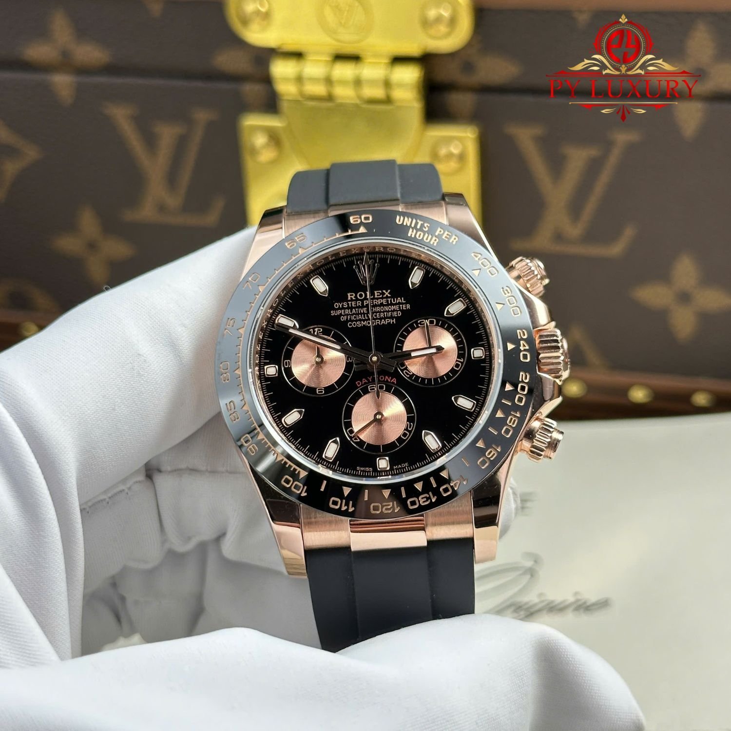 Rolex Daytona 116515LN Black Dial 18K Rose Gold Wrapped Oysterflex 1:1 Best Replica 40mm - 图片 2