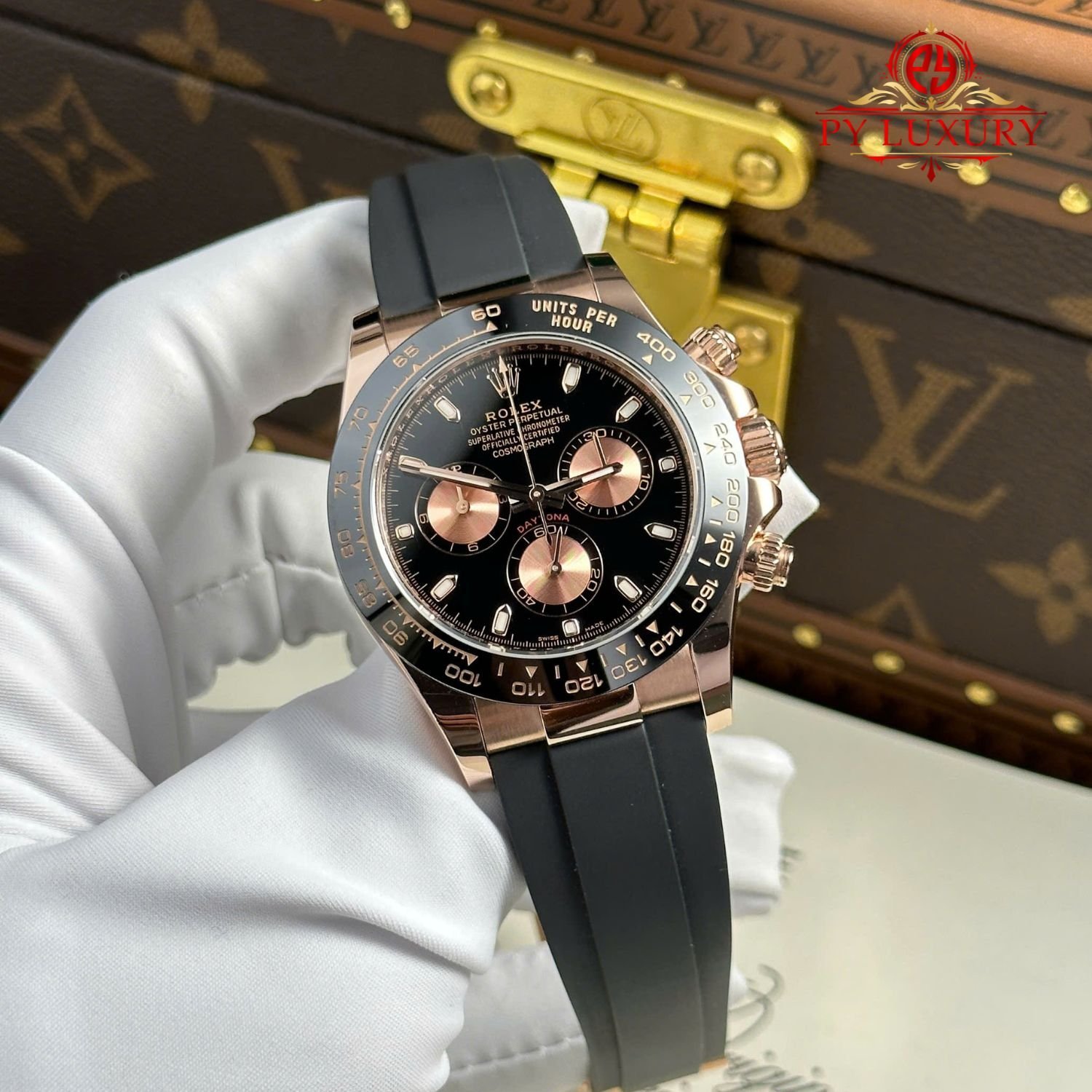 Rolex Daytona 116515LN Black Dial 18K Rose Gold Wrapped Oysterflex 1:1 Best Replica 40mm - 图片 3