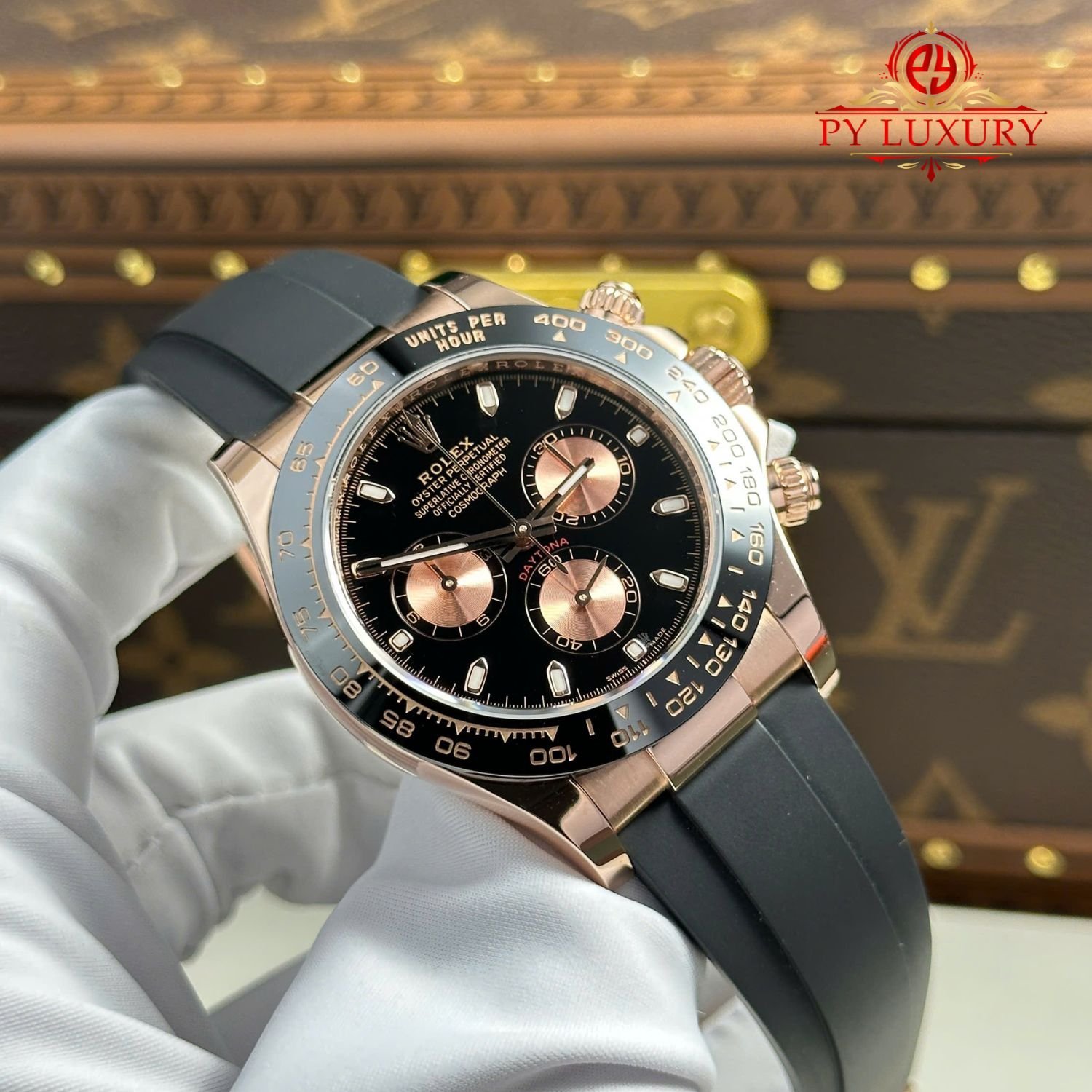 Rolex Daytona 116515LN Black Dial 18K Rose Gold Wrapped Oysterflex 1:1 Best Replica 40mm - 图片 5