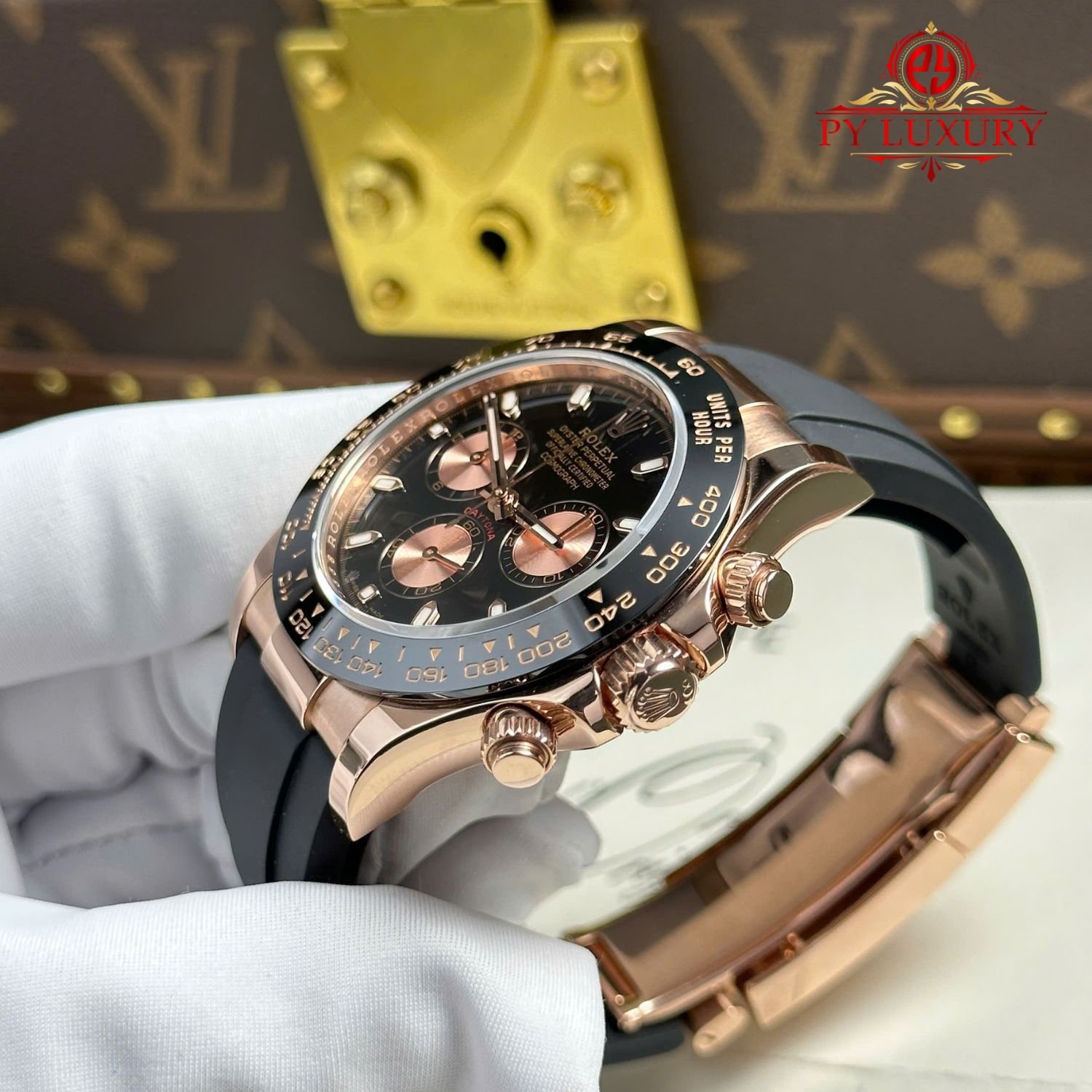 Rolex Daytona 116515LN Black Dial 18K Rose Gold Wrapped Oysterflex 1:1 Best Replica 40mm - 图片 6