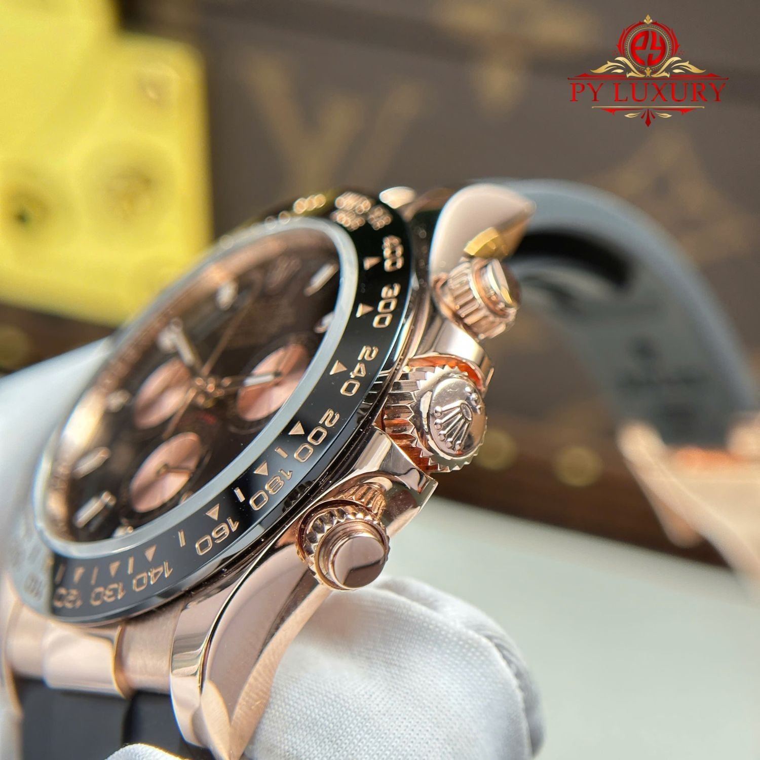 Rolex Daytona 116515LN Black Dial 18K Rose Gold Wrapped Oysterflex 1:1 Best Replica 40mm - 图片 8