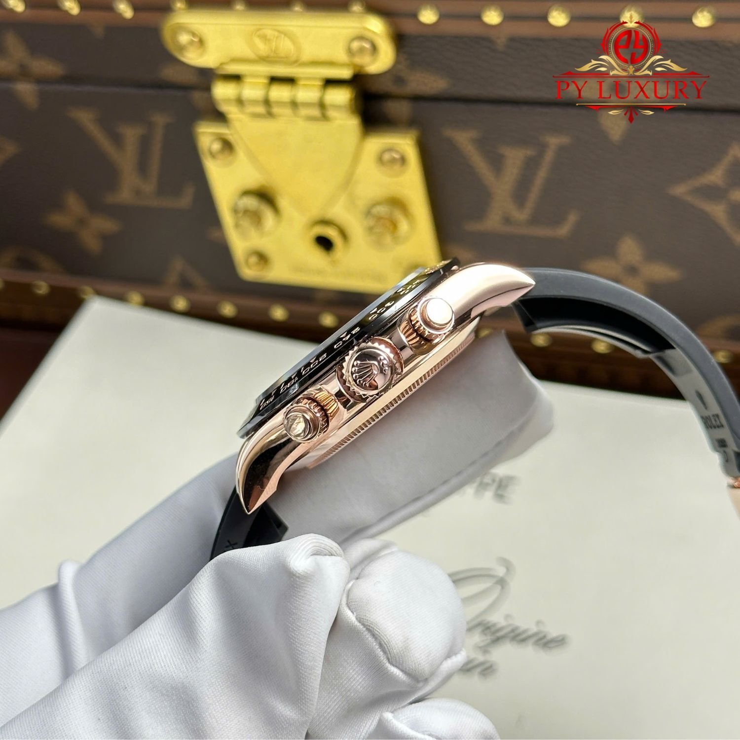 Rolex Daytona 116515LN Black Dial 18K Rose Gold Wrapped Oysterflex 1:1 Best Replica 40mm - 图片 10