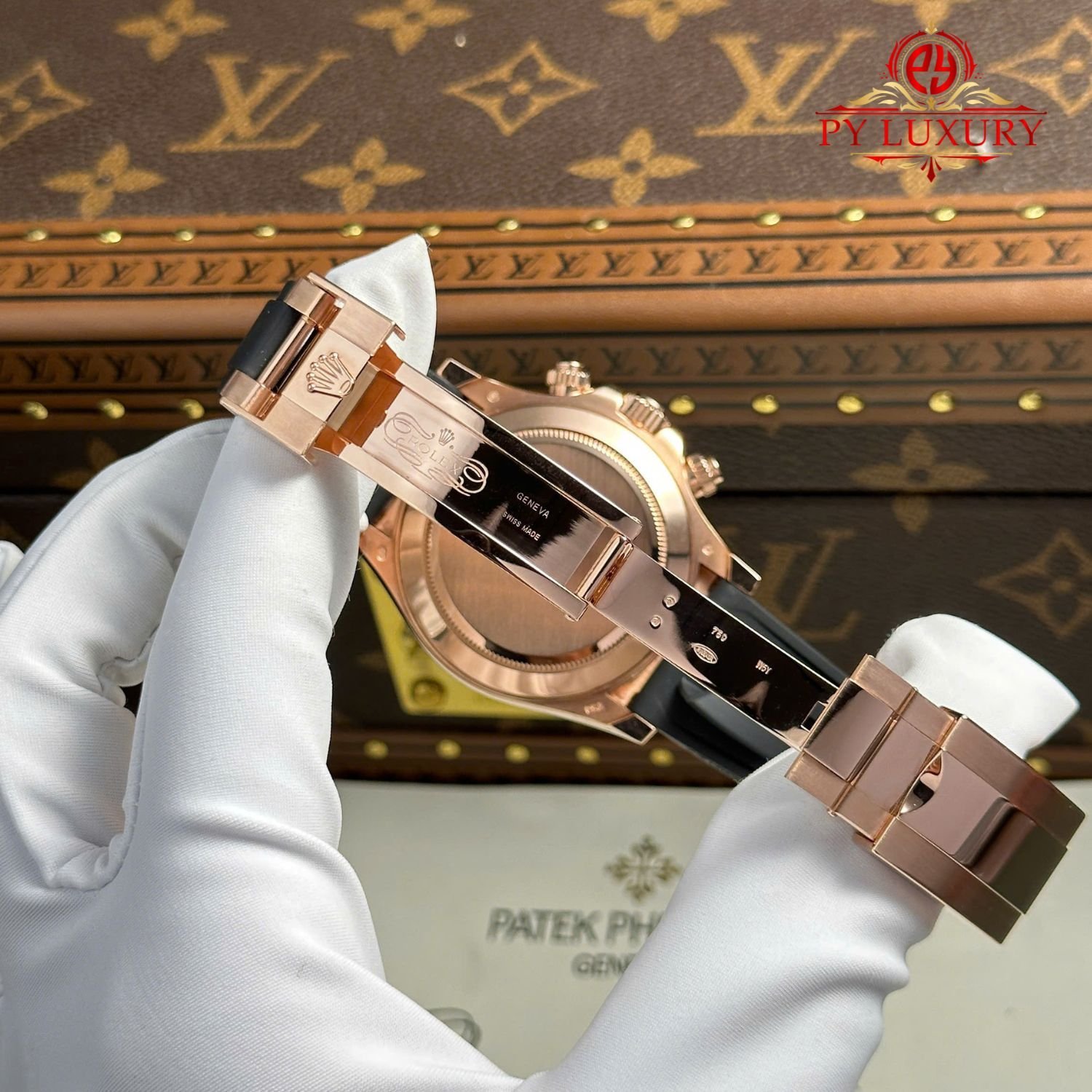 Rolex Daytona 116515LN Black Dial 18K Rose Gold Wrapped Oysterflex 1:1 Best Replica 40mm - 图片 12