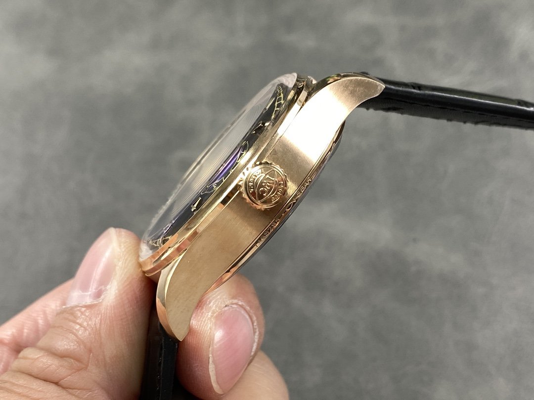 IWC Portugieser IW500713 Rose Gold Blue Dial Leather Strap Best Replica APSF 42mm - 图片 5