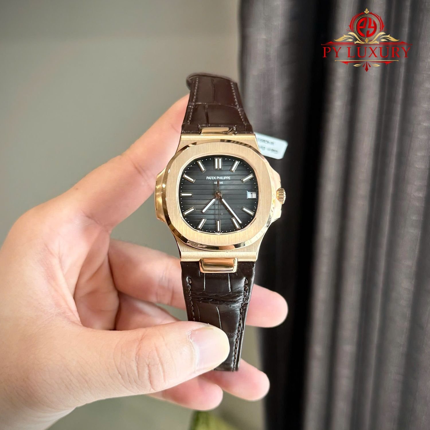 Patek Philippe Nautilus 5711R-001 Grey Dial 18K Gold Wrapped Leather Strap 1:1 Best Replica 40mm - 图片 2